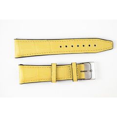 CINTURINO STAMPA ALLIGATORE BOMBATO PUNTA QUADRA GIALLO