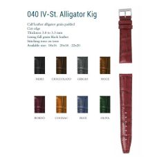 CINTURINO STAMPA ALLIGATORE BOMBATO PUNTA QUADRA GRIGIO