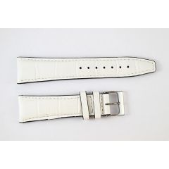 CINTURINO STAMPA ALLIGATORE BOMBATO PUNTA QUADRA BIANCO