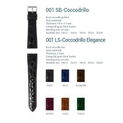 CINTURINO COCCODRILLO SEMI BOMBATO S/RIBO NERO