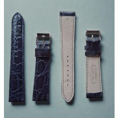 CINTURINO SEMI BOMBATO STAMPATO COCCO CALF COLORE BLU SCURO