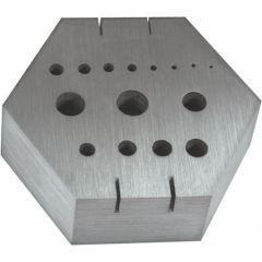 INCUDINE ESAGONALE ACCIAIO TEMPRATO CON 15 FORI E 4 TACCHE
