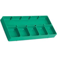 VASSOIO IN PLASTICA IMPILABILE CON 6 SCOMPARTI VERDE