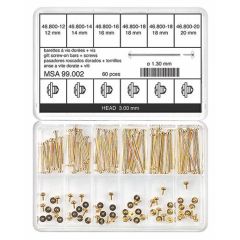 ASSORTIMENTO ANSE A VITE DORATE IN OTTONE D.1.3 60pz