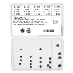 ASSORTIMENTO DI CORONE IMPERMEABILI CANNOTTO CORTO ACCIAIO